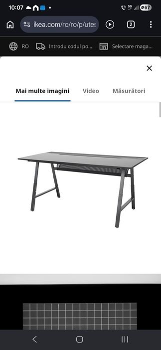 Birou negru ikea nou Utespelare