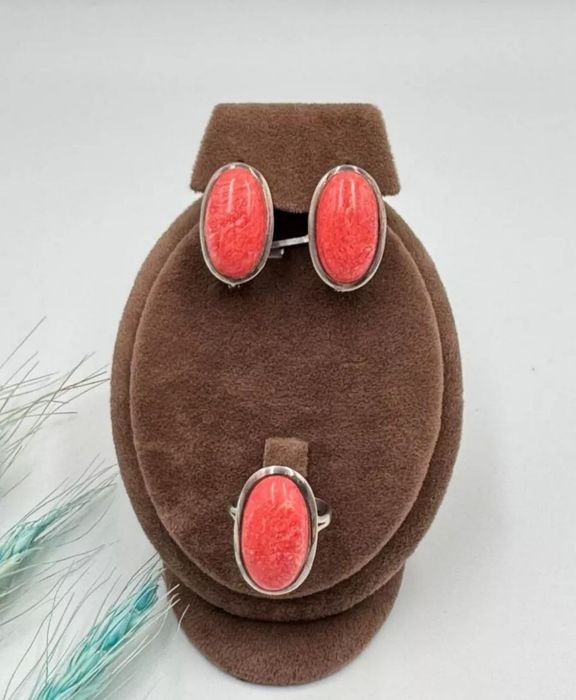 Комплект серебро натуральный сердолик