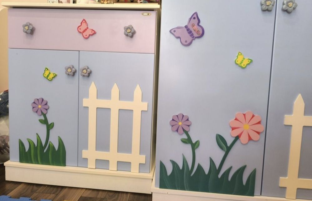 Обзавеждане за детска стая гардероб,скрин и легло ikea  Busunge