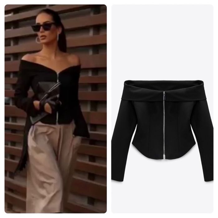 Топ на Zara с паднала рамене