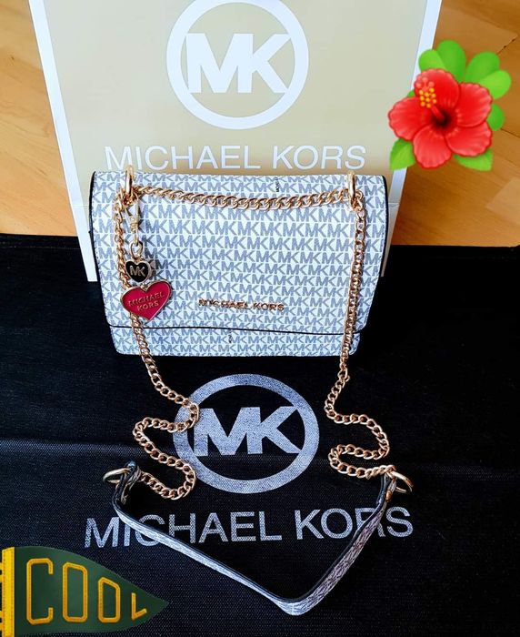 Geanta MK mini,logo imprimat, accesorii metalice aurii, saculet, etich