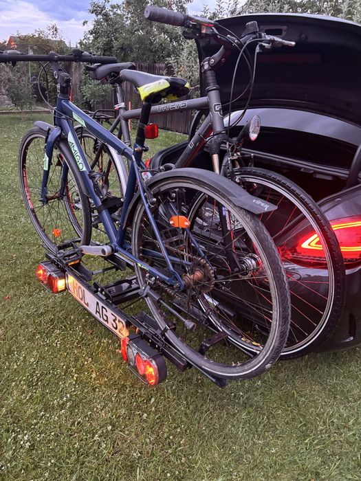 Suport  rabatabil biciclete EUFAB RAVEN pentru cârlig – 2 biciclete – rabatabil – 50 kg