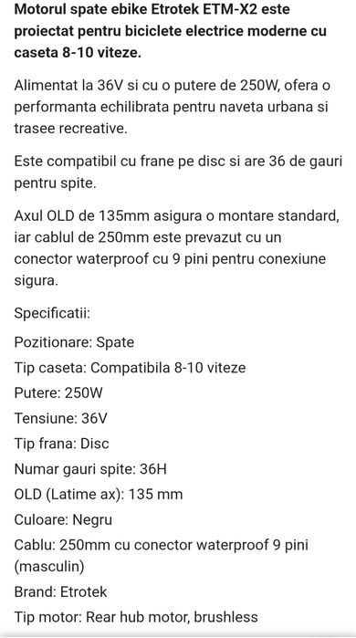 De vânzare motor bicicleta electrica