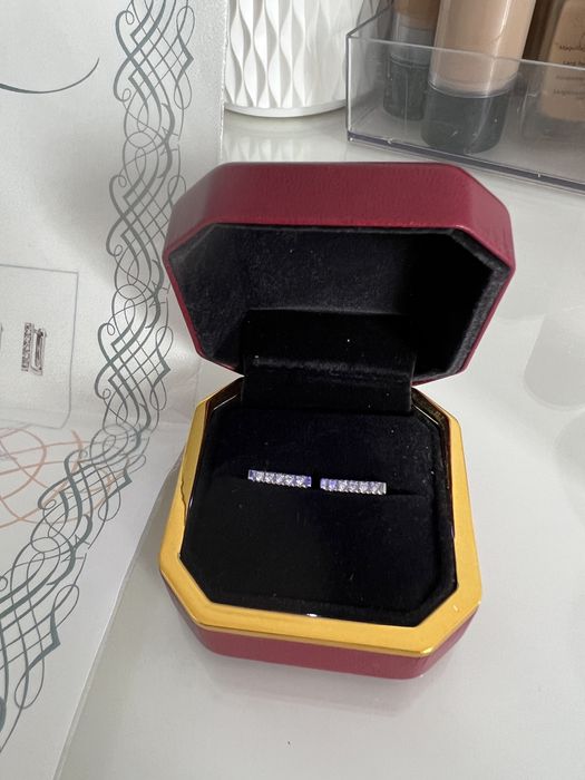 Cercei aur 18k cu diamante naturale