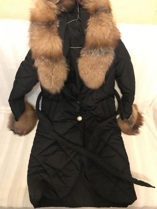 Haina lung din puf cu blana