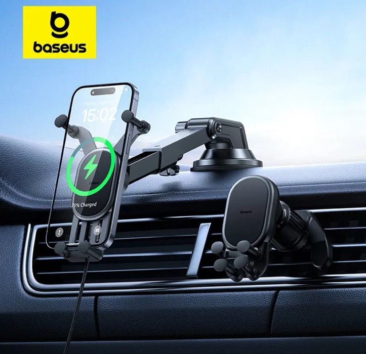 Baseus Авто Держатель для телефона с беспроводной зарядкой 15w