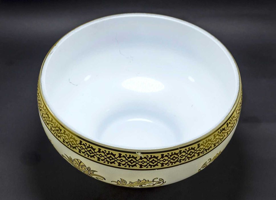 Большая современная ВАЗА под фрукты, расписанная под золото.