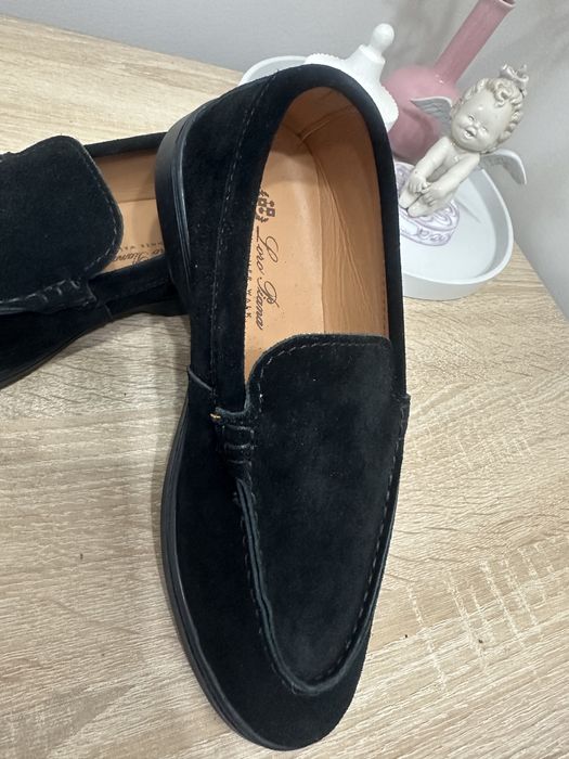 Лоферы, натуральная замша