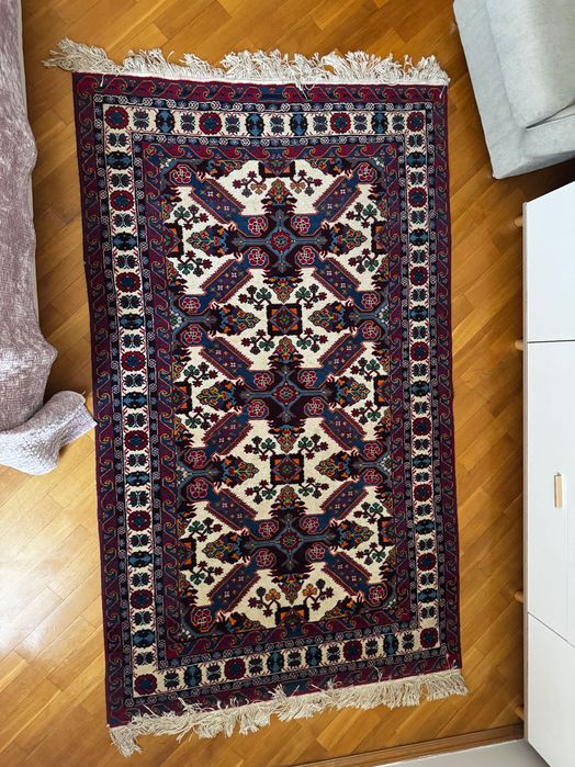 Туркменский ковер 200 х 125 см, после химчистки
