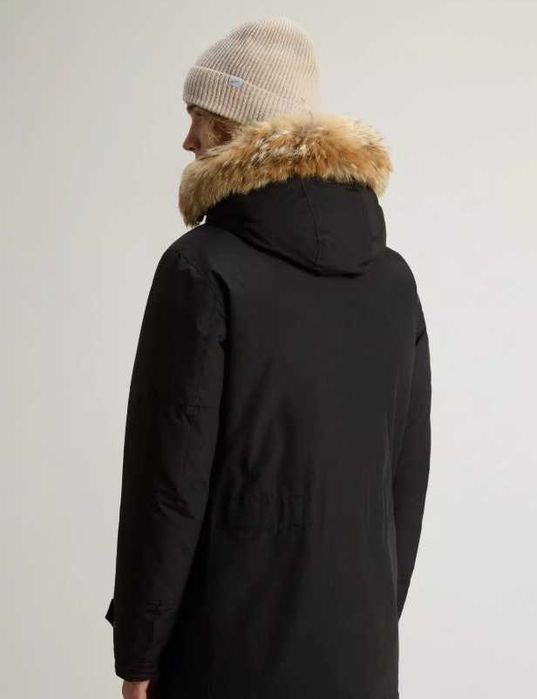 Geaca polar parka XL XXL de lux Woolrich Ramar Cloth puf si pene blana