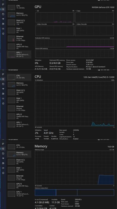 PC Gaming GTX 1650 4GB | i5-9400 | 16GB RAM DDR4 | 250GB SSD + HDD