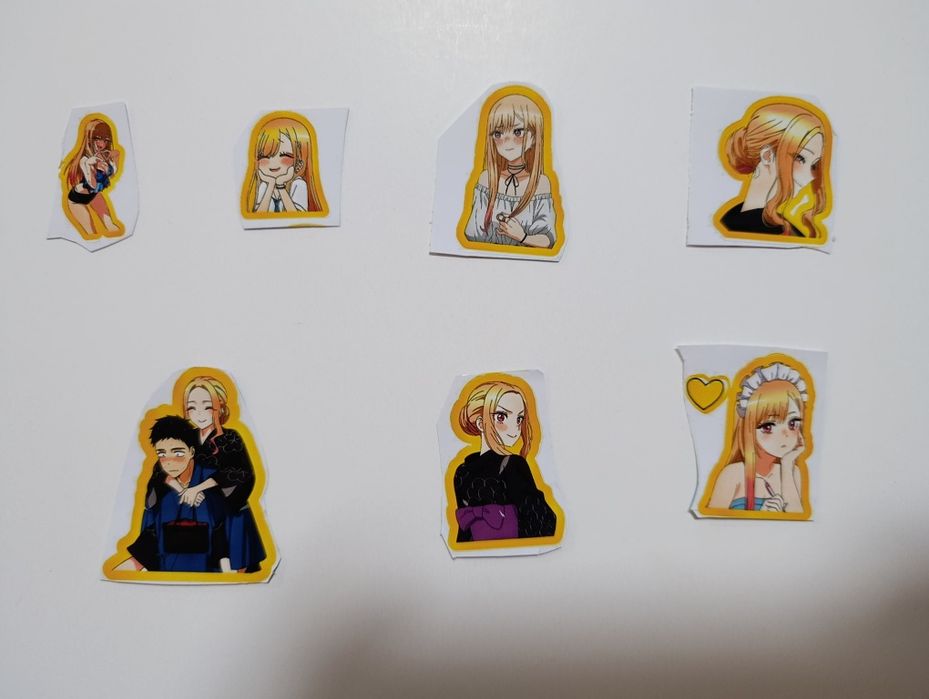 Аниме наклейки:Человек бензопила,Клинок рассекающий демонов 1шт1000сум