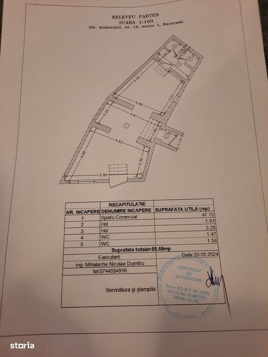 Închiriez Spațiu Comercial 200mp Sector 1