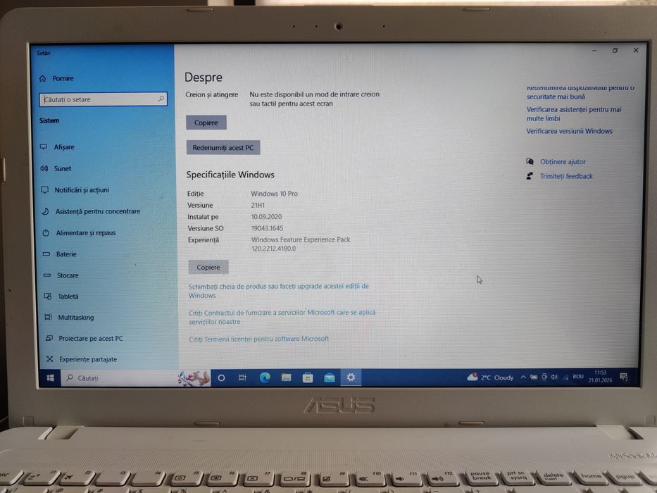 Laptop ASUS X540L i3 Windows 10 pro instalat si activat