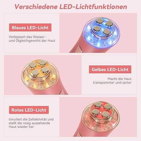 CARER SPARK Масажор за лице против бръчки, RF с 3 LED светлини, EMS