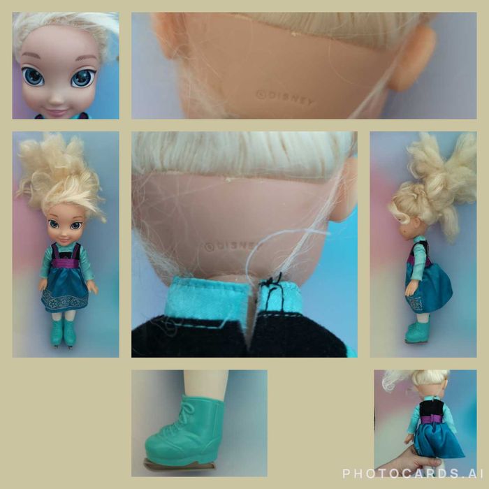 Елза и Ана/Frozen,Замръзналото -кукла,кутия,светеща пръчка,нова чанта, пончо
