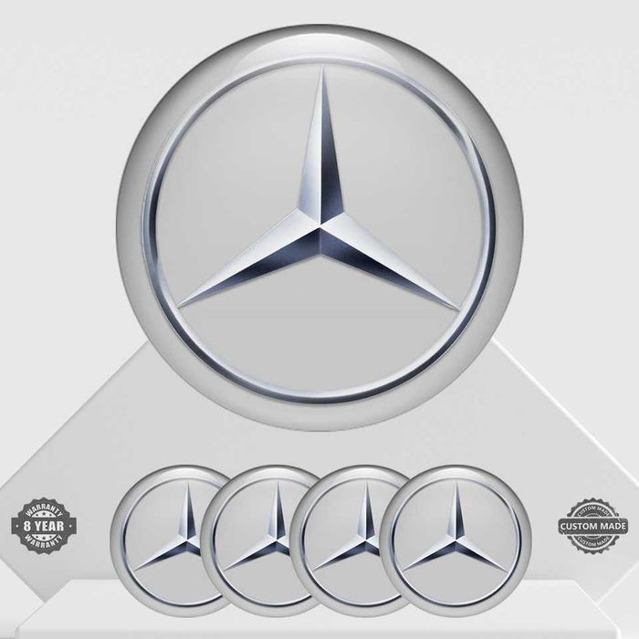 4 броя Силиконови стикери за Капачки за Джанти с лого Mercedes