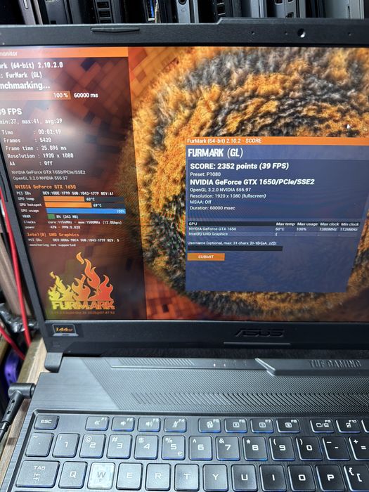 Laptop Gaming Asus TUF F15 FX506 i7 10gen 16g 512g nvme GTX1650 4g 15