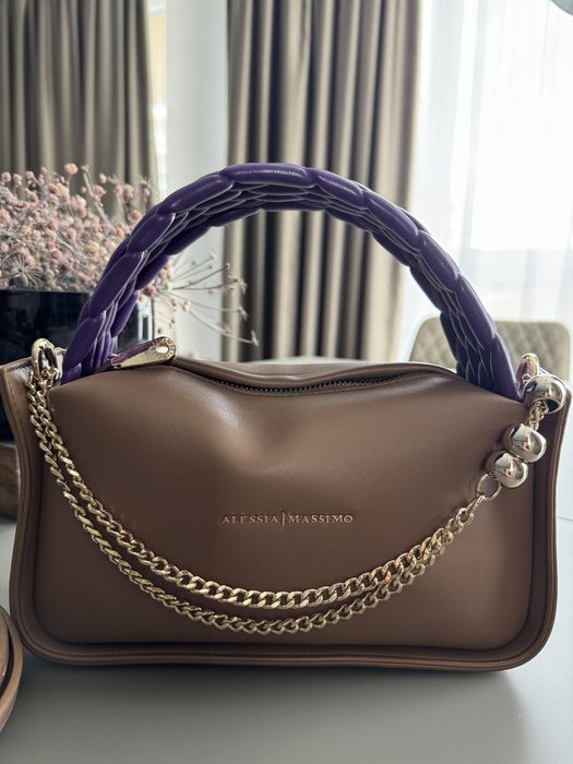 Чанта естествена кожа Alessia Massimo