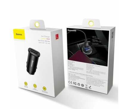 Incarcator Auto Baseus BS-C15Q, 30W, 5A, 2 x USB-A, Negru CCALL-DS01