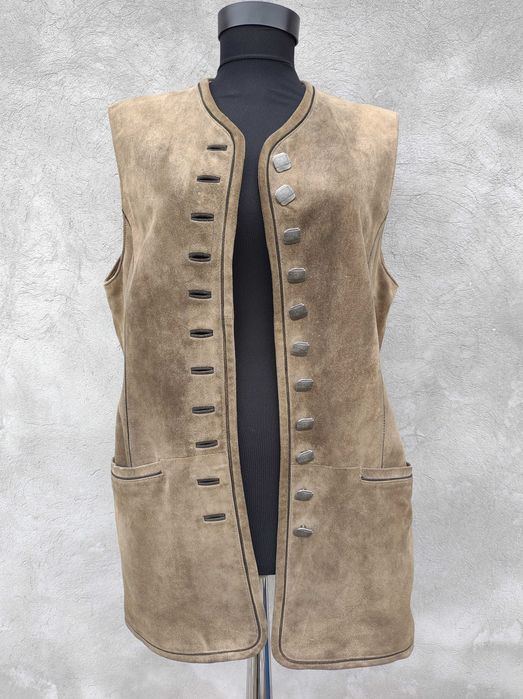 Vestă Vintage Meindl din Piele Naturală – Mărimea 38, Maro, Bavareza