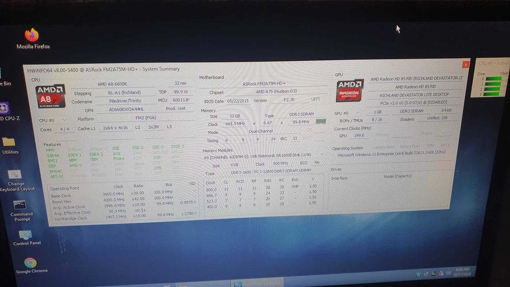 kit amd a8 6600k + placa de baza + cooler + 12gb ram