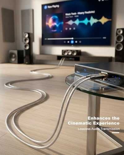 Нови Hi-Fi RCA аудио кабел 1.8 м 2 броя за усилвател саундбар субуфер сребърно ядро 24K позлата