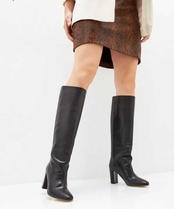 Продам сапоги трубы на каблуке