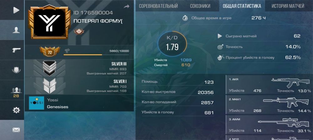 Продам аккаунт в стэндофф2