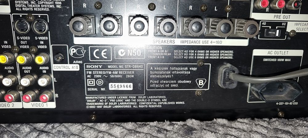 Sony STR-DB840 QS
Висок клас 5.1 receiver !
В отлично състояние !

160