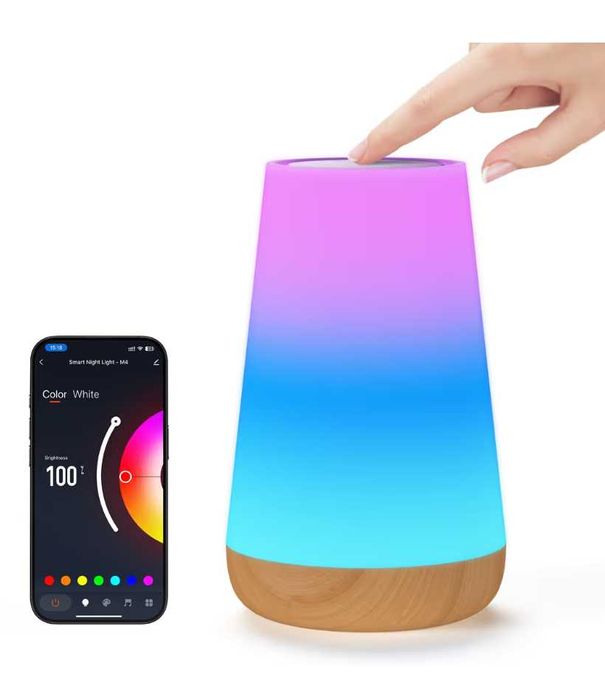 Lampă de noptieră inteligentă cu LED-uri Bonsery, tactilă set 2 buc