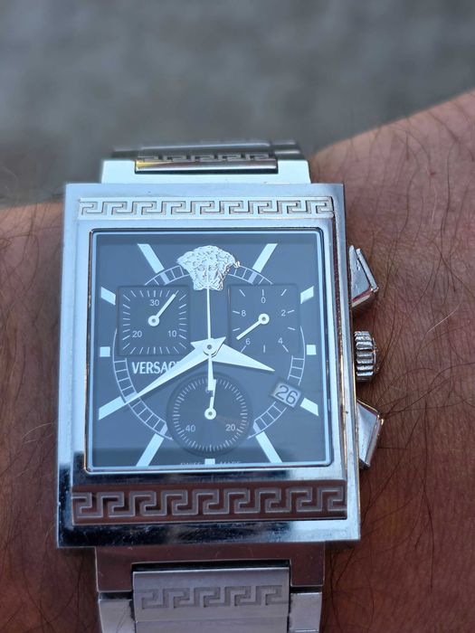 Ceas Versace Landmark Tank ILC99C Chronograph Y2K Swiss ETA 251.471 Rar