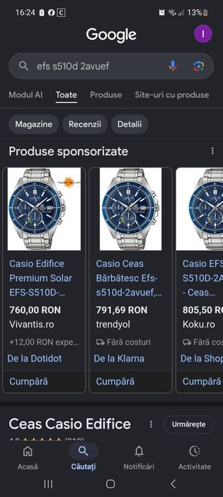 Casio Edifice EFS 570D  Solar Safir