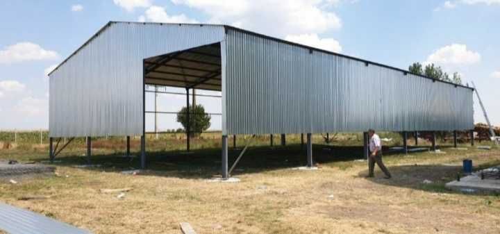 Vand structura metalica demontabila pe suruburi, pret avantajos 8m x 20m