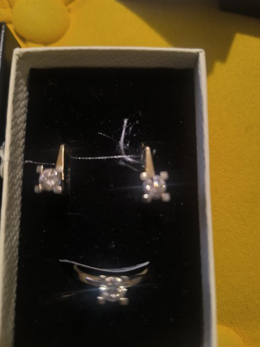 Советский компл. с бриллиантами.583 пробы.