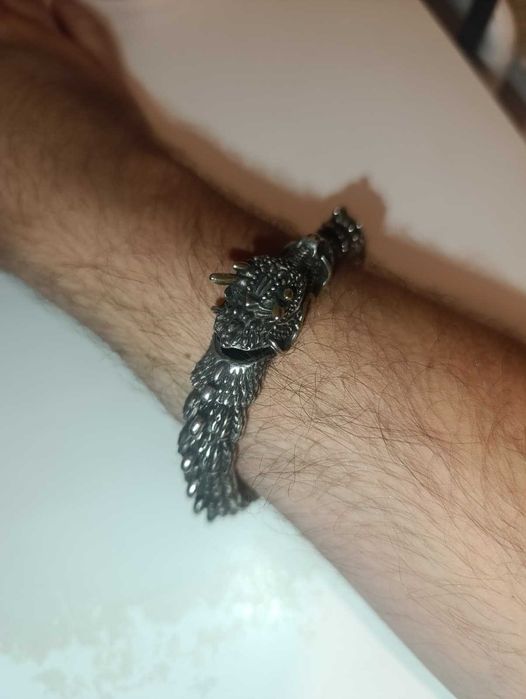 Brățară model Dragon - stil Rock / Biker / Fantasy (detalii premium)