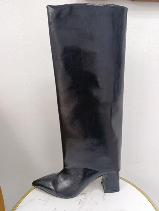 Дамски черни ботуши 2в1