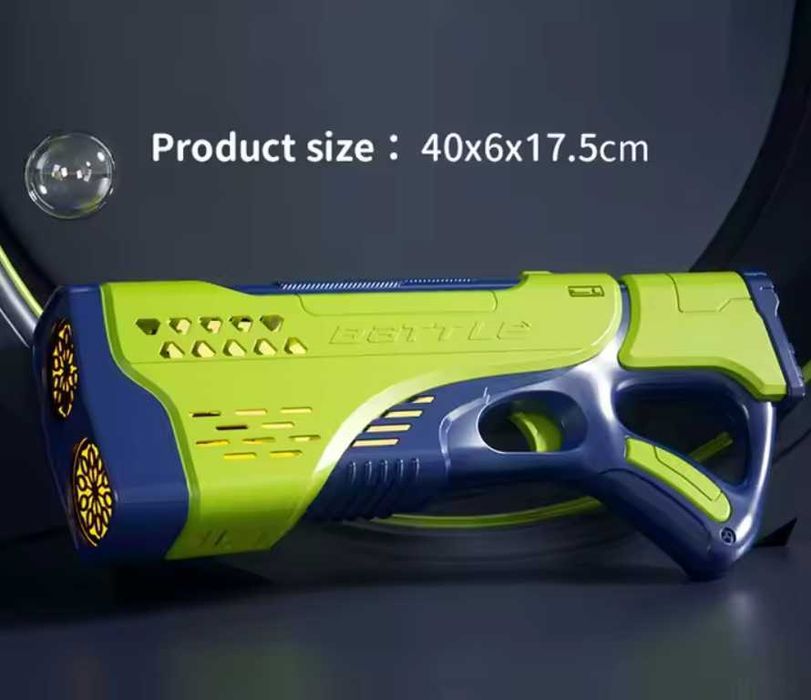 Mega Pistol cu Baloane de Sapun, Model Dublu cu 20 Orificii, Rezervor