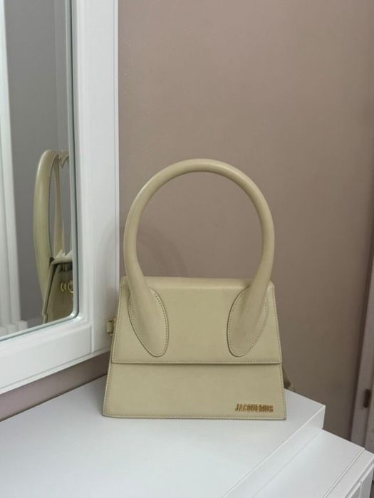 Geantă Jacquemus-Le Grand Chiquito tote bag, crem