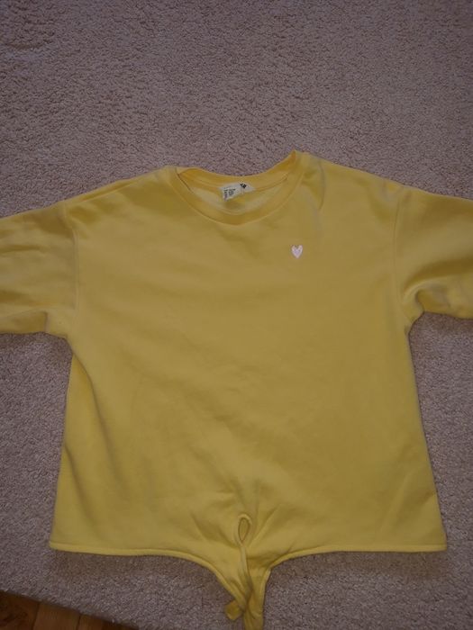 Детска жълта къса блуза