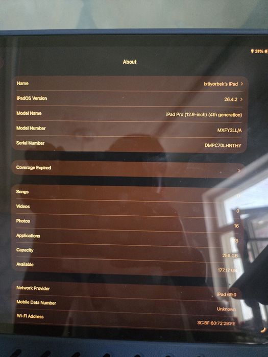 iPad Pro 12.9 inchlik 4chi avlod.