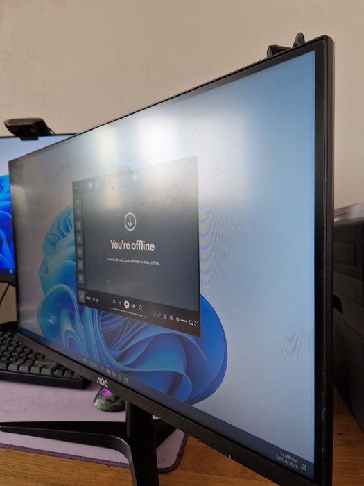 Monitor LED MVA AOC 23.6", Full HD, HDMI, Negru, 24B1H