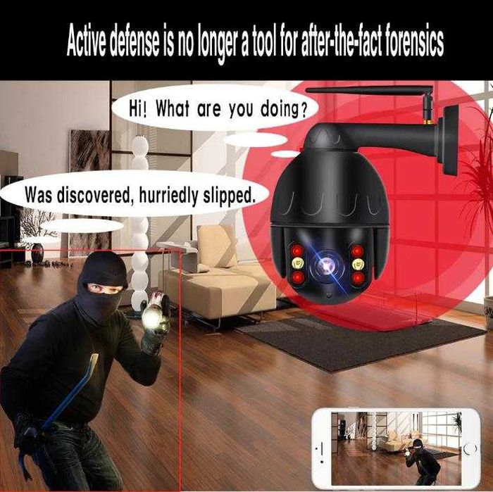 8.3M PTZ Камера Zoom WiFi Бебефон Видеодомофон Интерком СензорДвижение