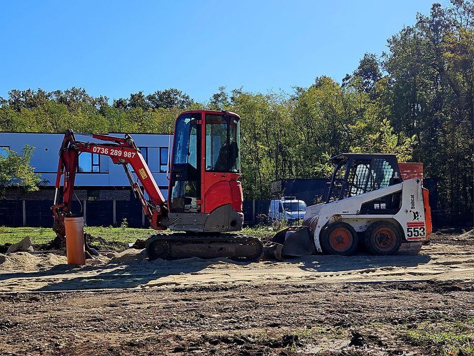 De inchiriat miniexcavator santuri fose drenuri bobcat corbeanca