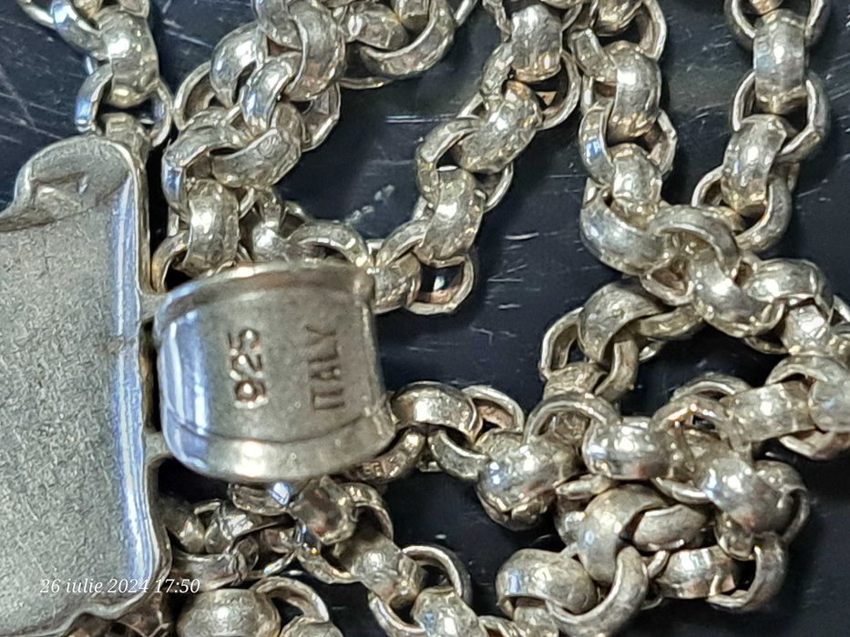 Lantuc cu medalion, ambele din argint 925