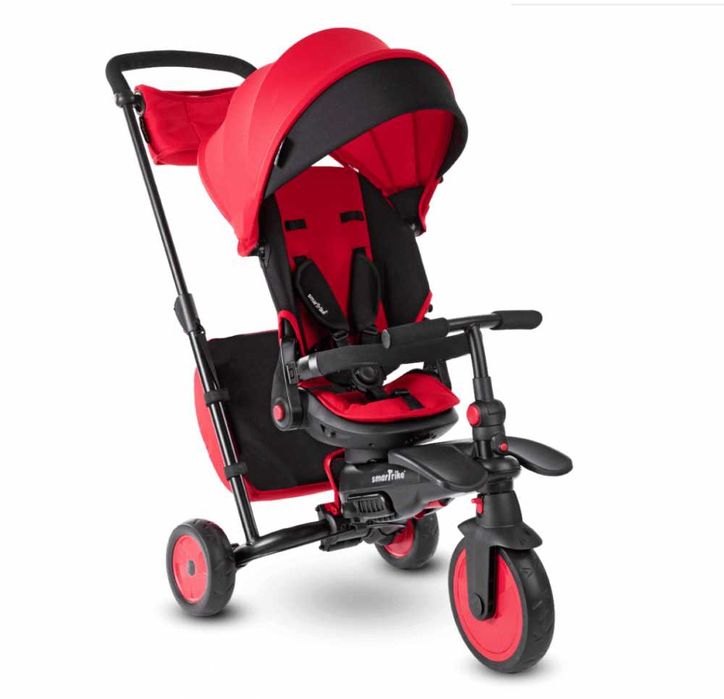 Tricicleta pentru copii Smart Trike STR7 Rosu 7 in 1 ultrapliabila,  sistemTouch Steering, roti din cauciuc  varsta 6 luni+