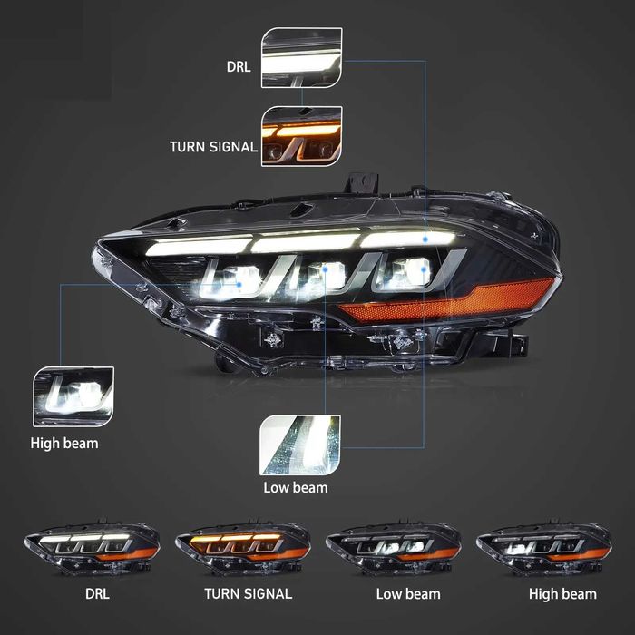 Комплект Full LED фарове с мигачи за Mustang 2018 с визията на S650