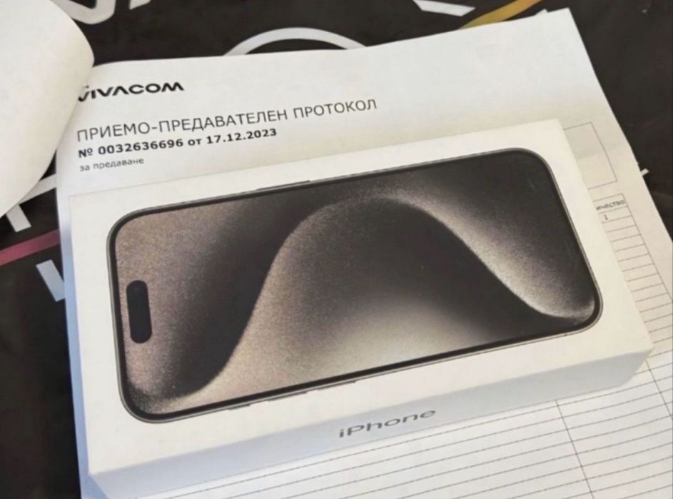 КАТО НОВ 256GB iPhone 15 Pro Гаранция Vivacom 2025г. Natural | Сив