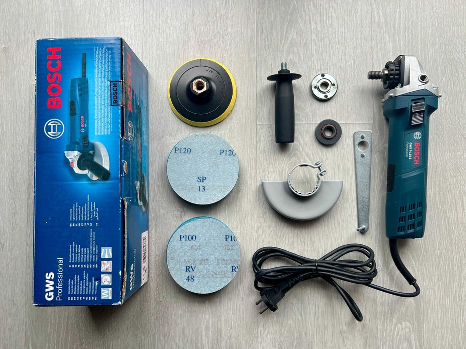 Polizor unghiular Flex Bosch Professional GWS 7-115 E + Discuri abdrazive + Suport velcro /720 W 115 mm Viteză Variabilă Montaj Stânga/Dreapta)