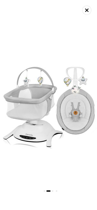 Set 2 in 1, Balansoar si landou, Lionelo, Bella, Rotative 360, Ecran tactil si telecomanda, Electric, Scaun reglabil 6 miscari unice5 vitezeCu melodii